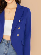 Load image into Gallery viewer, Notch Collar Double Breasted Blazer