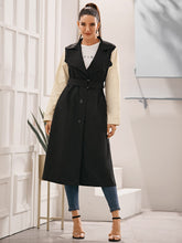 Load image into Gallery viewer, Contrast Panel Single-breasted Belted Trench Coat