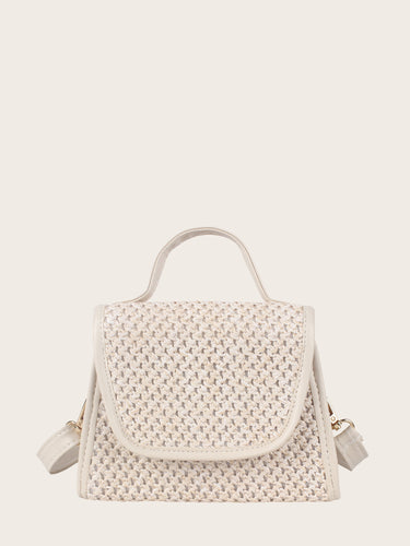 Flap Woven Satchel Bag