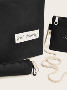 4 Pieces Letter Pattern Bag Set