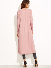 Load image into Gallery viewer, Pink Collarless Longline Duster Coat