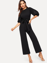 Load image into Gallery viewer, Balloon Sleeve Solid Straight Leg Jumpsuit