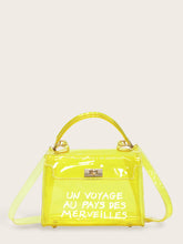 Load image into Gallery viewer, Slogan Print Flap Satchel Bag