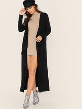 Load image into Gallery viewer, Solid Waterfall Neck Longline Coat