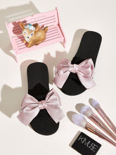 Load image into Gallery viewer, Bow Decor Open Toe Sliders