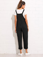 Load image into Gallery viewer, Pocket Front Rolled Up Hem Utility Overalls