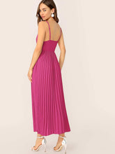 Load image into Gallery viewer, Surplice Neck Pleated Cami Dress