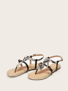 Plain Toe Post Sandals