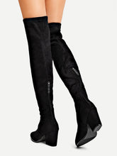 Load image into Gallery viewer, Back Zipper Block Heeled Suede Boots