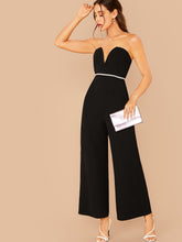 Load image into Gallery viewer, V Notch Wide Leg Tube Jumpsuit Without Pearl