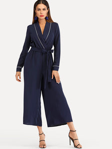 Wrap Self Tie Waist Jumpsuit