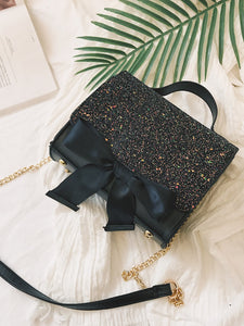 Bow Tie Glitter Chain Bag