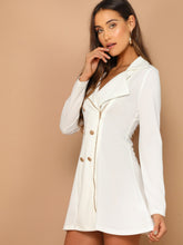 Load image into Gallery viewer, Double Breasted Zip Front Blazer Dress