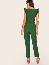 Load image into Gallery viewer, 80s Sweetheart Neck Ruffle Armhole Rolled Hem Jumpsuit