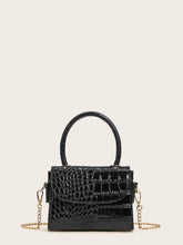 Load image into Gallery viewer, Croc Embossed Chain Flap Satchel Bag