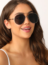 Load image into Gallery viewer, Large Metal Frame Aviator Sunglasses