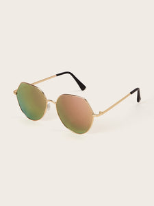 Metal Frame Mirror Lens Sunglasses