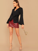 Load image into Gallery viewer, Split Sleeve Wrap Belted Blazer