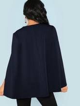 Load image into Gallery viewer, Surplice Neck Tie Waist Cape Coat