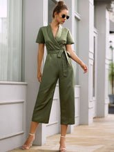 Load image into Gallery viewer, Solid Double-breasted Belted Jumpsuit