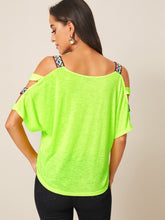 Load image into Gallery viewer, Cut-out Shoulder Top With Aztec Strap