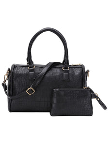 5pcs Faux Crocodile Embossed Leather Bag Set