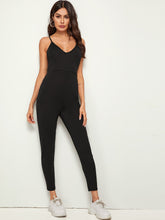 Load image into Gallery viewer, High Waist Patch Pocket Racerback Slip Jumpsuit