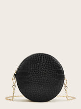 Load image into Gallery viewer, Croc Embossed Chain Round Crossbody Bag