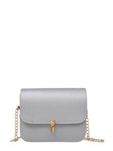 PU Flap Shoulder Bag With Chain