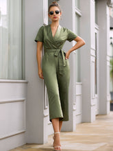 Load image into Gallery viewer, Solid Double-breasted Belted Jumpsuit