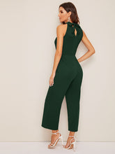 Load image into Gallery viewer, Tie Back Wide Leg Halter Neck Jumpsuit