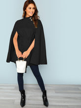 Load image into Gallery viewer, Button Front Self Belted Cape Coat