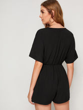 Load image into Gallery viewer, Buttoned Front Tie Front Romper