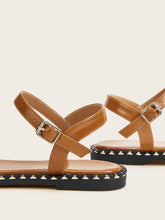 Load image into Gallery viewer, Braided Detail Buckle Strap Sandals