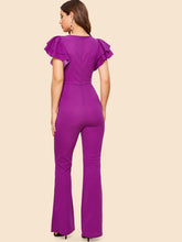 Load image into Gallery viewer, 70s Layered Sleeve Belted Flare Leg Jumpsuit