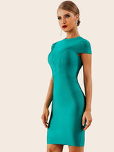 Load image into Gallery viewer, Adyce Solid Zip Back Bandage Dress