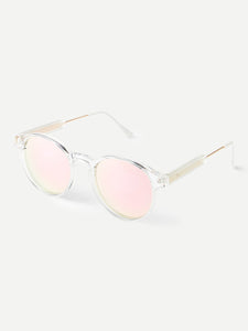 Clear Frame Mirror Lens Sunglasses