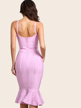 Load image into Gallery viewer, Adyce Solid Fishtail Hem Bodycon Slip Dress