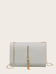 Tassel Decor Flap Chain Crossbody Bag