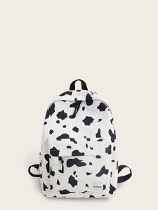 Cow Print Pocket Front Backpack