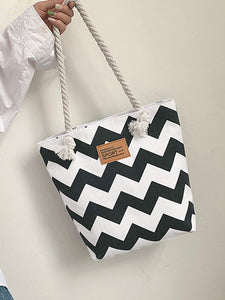 Chevron Print Shopper Bag