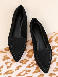 Leopard Stitch Pointed Flats