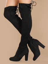 Load image into Gallery viewer, Heeled Over The Knee Stretch Boots