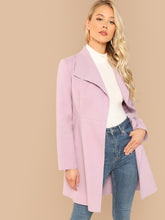 Load image into Gallery viewer, Waterfall Collar Self Belted Coat