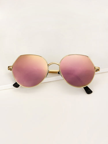 Metal Frame Mirror Lens Sunglasses