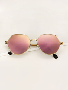 Metal Frame Mirror Lens Sunglasses