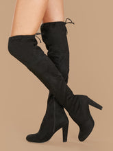 Load image into Gallery viewer, Almond Toe Stretchy Suede Over The Knee Boots