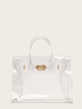 Load image into Gallery viewer, Metal Buckle Clear Tote Bag