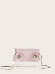 PU Panel Clear Chain Bag