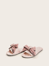 Load image into Gallery viewer, Bow Decor Quilted Detail Slippers